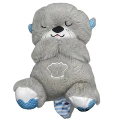 Breathing Bear Baby Soothing Otter Plush Doll Toy Baby Kids Soothing Music Baby Sleeping Companion Sound and Light Doll Toy Gift
