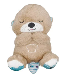 Breathing Bear Baby Soothing Otter Plush Doll Toy Baby Kids Soothing Music Baby Sleeping Companion Sound and Light Doll Toy Gift