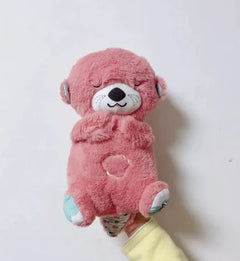 Breathing Bear Baby Soothing Otter Plush Doll Toy Baby Kids Soothing Music Baby Sleeping Companion Sound and Light Doll Toy Gift